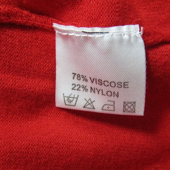 Fontana Red Silver Studded Top Womens Size XL 3/4 Sleeve Scoop Neck Stretch - Picture 8 of 10